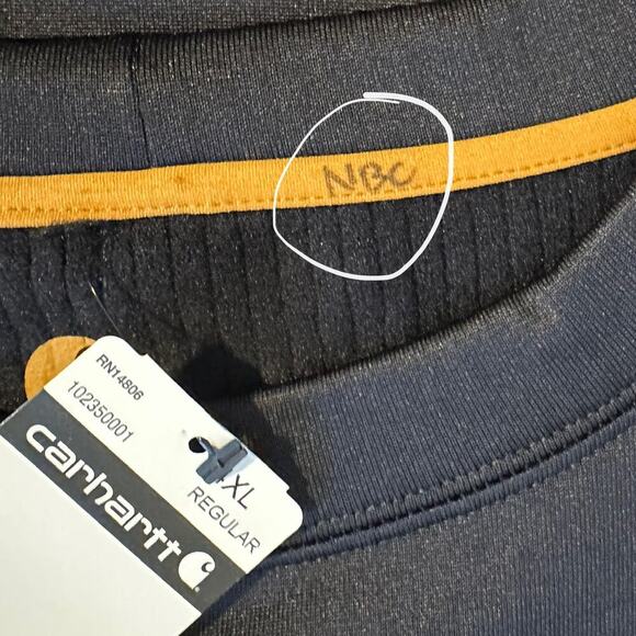 NWT Carhartt Force Midweight Diagonal Rib Base Layer 4XL - Picture 8 of 9
